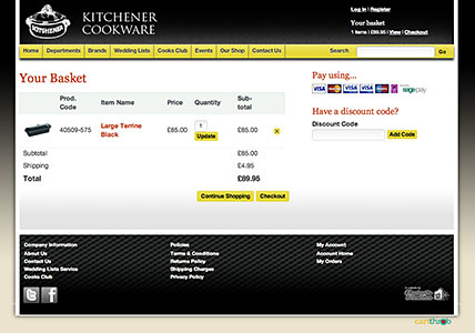 Checkout page