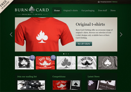 Burn Card Home Page