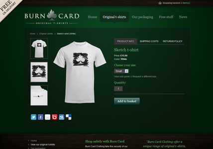 Burn Card Product Detail Page