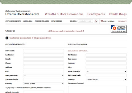 Checkout form