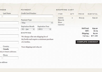Checkout Page